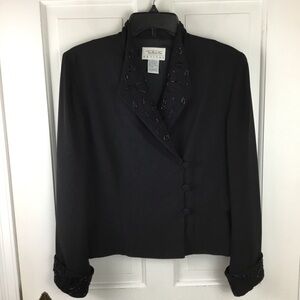 Vintage Talbots Women’s Black Beaded Blazer Jacket Elegant Formal